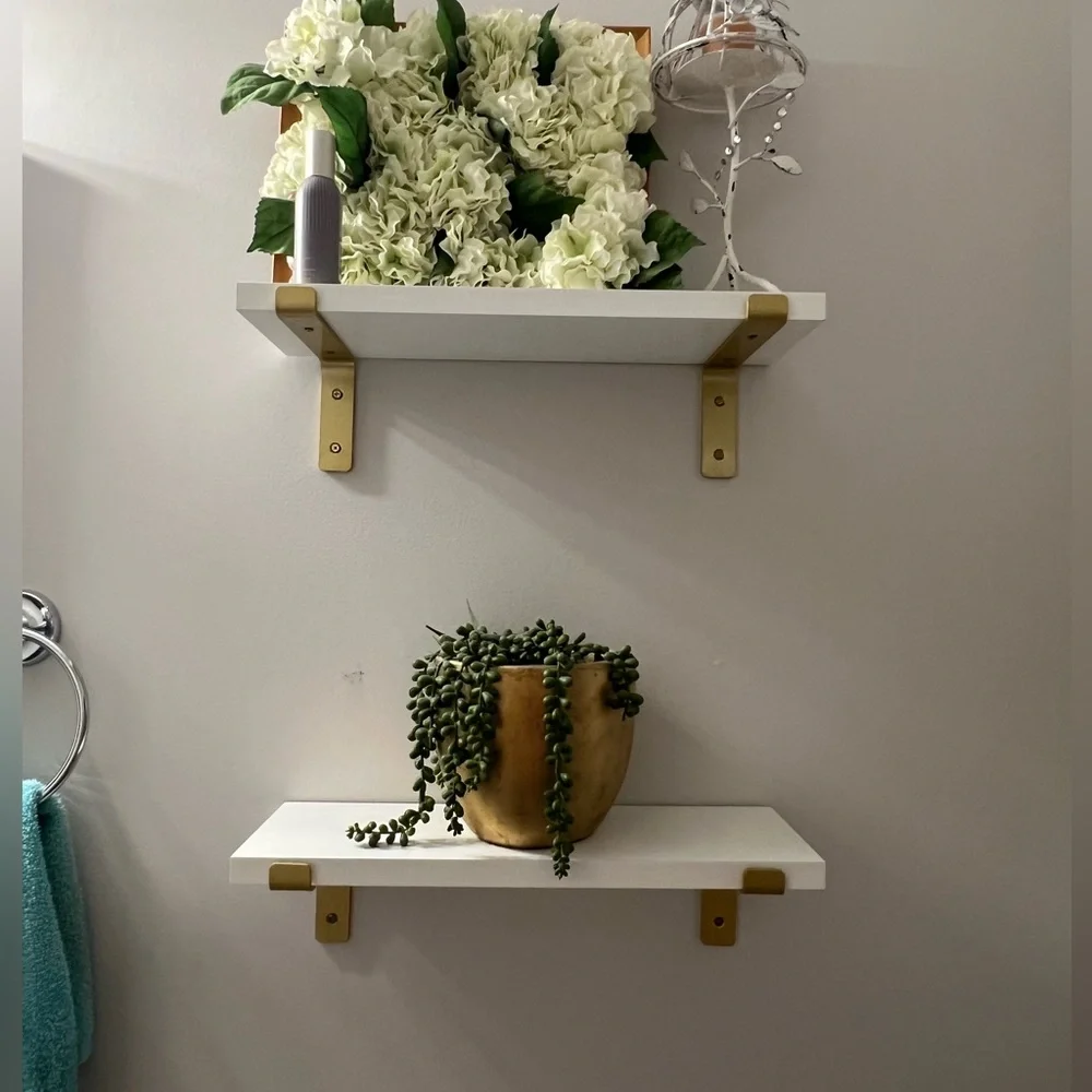 Modern White and Gold Wall Shelf